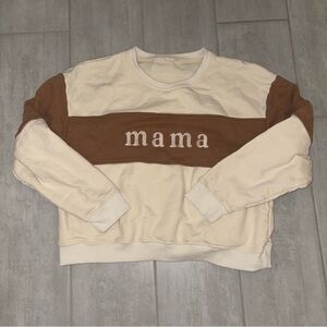 Boutique Embroidered Mama Crewneck, Size XL